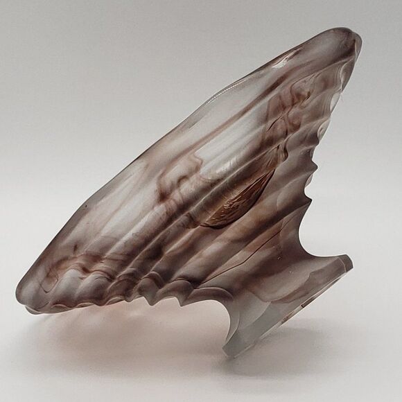 Walther & Sohne Oralit Sepia Vintage German Cloud Glass Pedestal Bowl - Picture 8 of 14